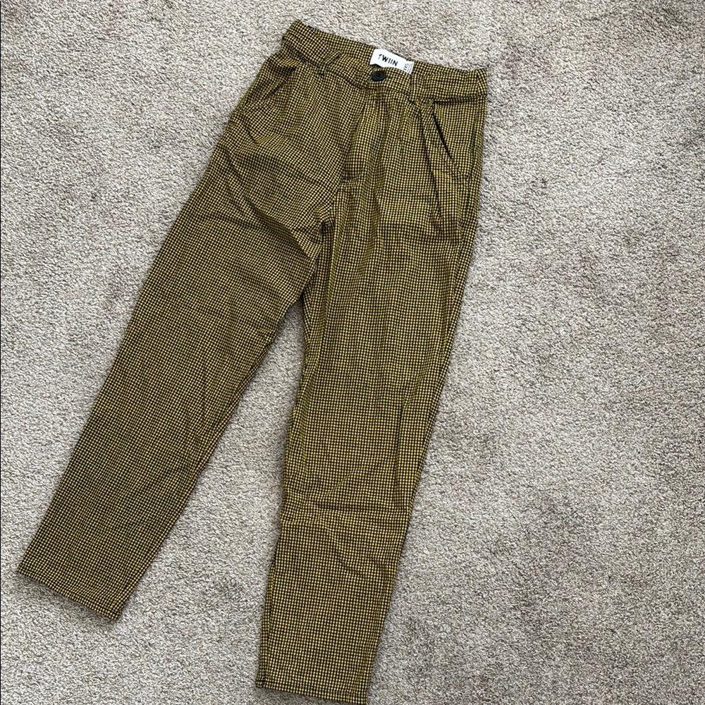 Women’s Yellow Checkered Pants